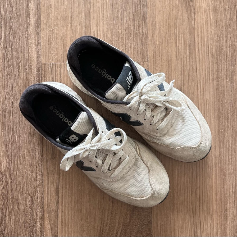 New Balance Cream and Black Sneakers